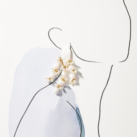 NWT Anthropologie XL Pivotal Pearl Drop Earrings - Picture 3 of 3